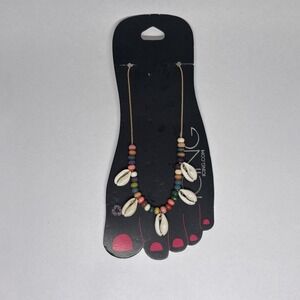 Icing Baby Puka Shells Anklet Ankle Bracelet Beaded Gold Tone